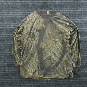 Ranger Camo Long Sleeve T-Shirt Mens XL Brown Realtree Hardwoods Pocket Tee